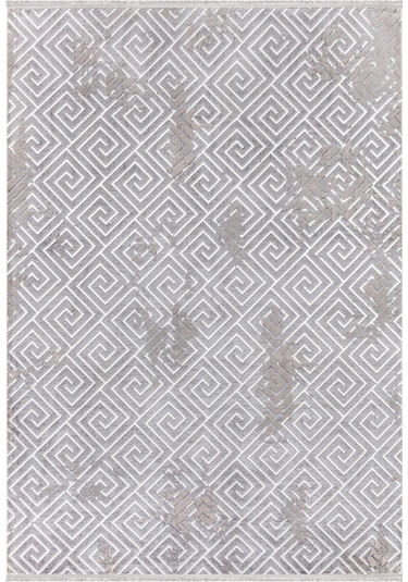 Safir 4018 Gri Uzun Ömürlü Yumuşak Polyester Halı Gri