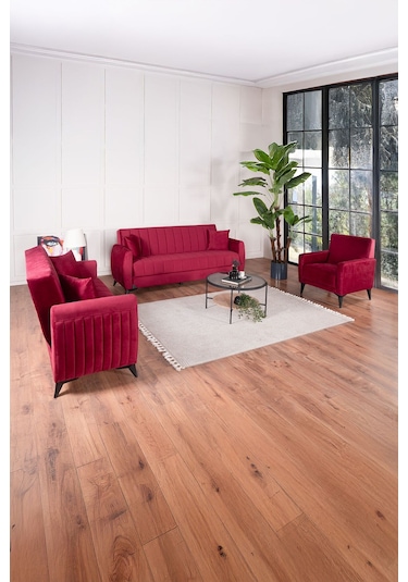 Kilim Mobilya Linda Koltuk Takımı 3 3 B Bordo