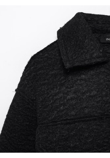 Kadınlar İçin Günlük Kısa Ceket Düz Renk Palto Beyaz