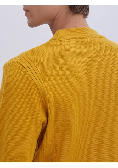 Kip Sarı Yarım Balıkçı Yaka Desenli Triko Çok Renkli