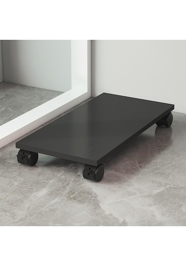 Homyl Masaüstü Cpu Ahşap Tekerlekli Stand Mobil Bilgisayar