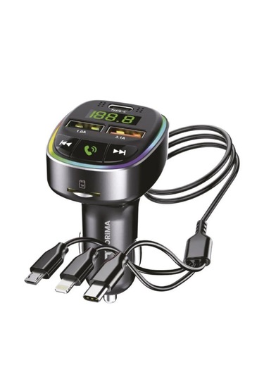 Ahanda Buldum Siyah Fm Transmitter Araç Şarj Cihazı 18w Hızlı Şa