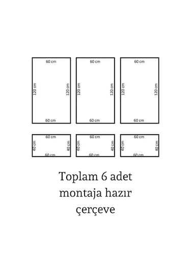 Dekoratif Boyanabilir 2,5 Cm Duvar Çıtası 6 Adet Hazır Çerçeve Paketi