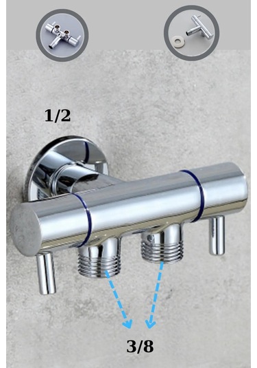 Yayke Çift Kollu Çıkışlı Lüx Taharet Musluğu Krom