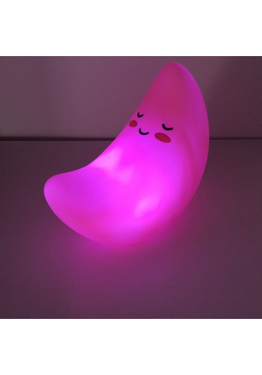 Ay Figürlü Gece Lambası Pembe Çok Renkli