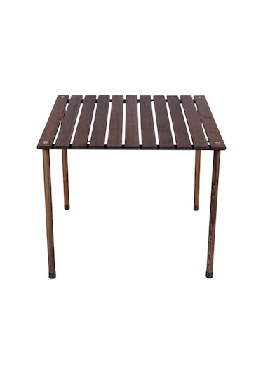 Bag The Joy Ahşap Masa Sandalye Seti Antrasit-Koyu Gri-70 70 55cm Kahverengi