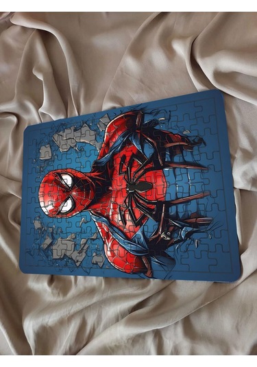 Çocuk Puzzle Ahşap Örümcek Adam 4 108 Parça Mobilya