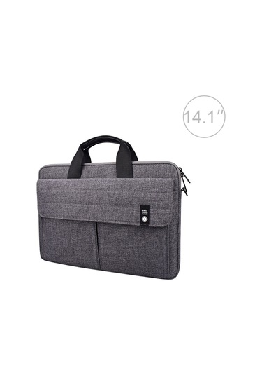 St08 El Evrak Çantası 14.1 İnç Laptop İçin Omuz Askısı Olmadan Saklama Çantası Taşıma Gri