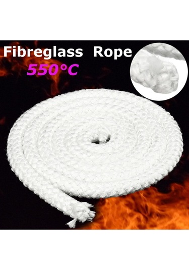 2m 12.7mm Odun Yangını Sobası Ve Isıtıcı Kapı Halat Contası Yüksek Yoğunluklu Fiberglas 550 C