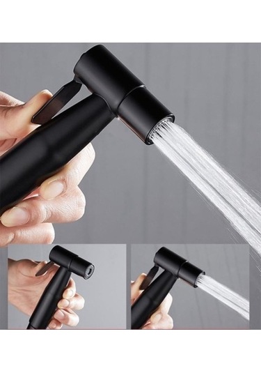 Ulzyvf Taşınabilir Bide Duşu - Paslanmaz Çelik, Basınç Ayarlı, Çok Amaçlı Siyah Siyah