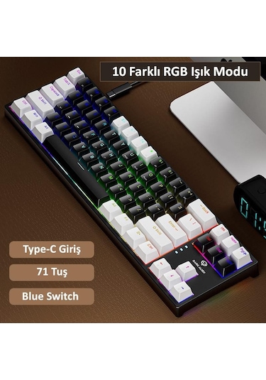 Valkyrie K710 Blue Switch Dark Alien 71 Tuş RGB Gaming Klavye