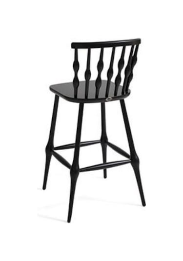 Natura Retro Ahşap Bar Sandalyesi Siyah
