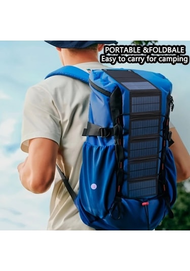 Besthome1 Altı Kat Taşınabilir Güneş Paneli, Yüksek Verimli Tek Kristal Silikon, Kamp, Karavan, Açık Güç Şarj İstasyonu