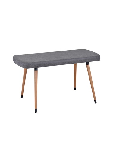 Vilinze Eames Ahşap Ayak Mutfak Masası Bankı Gri