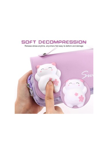 Saplı Su Geçirmez Okul Kalem Kutusu, Büyük Kalem Kutusu, Dekompresyon Oyuncaklı Okul Kalem Çantası, Üniversite Ofis Öğrencileri Ve Kız Çocukları İçin Th