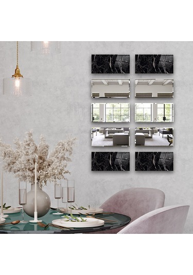 Decorita Dekor Camı | Granit Desenli Cam ve Ayna | 10'lu Takım Granit Desenli