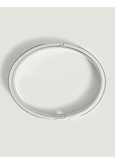 Montblanc Çelik M Logolu Kil Deri Bileklik 133123 Gri