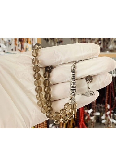 DUMANLI QUARZ DOĞAL TAŞ TESBİH KÜRE MODEL