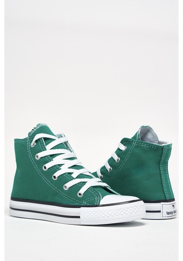 Rahat Kalıp Bağcıklı Uzun Çocuk Unisex Yeşil Spor Ayakkabı Tbh1426 Yeşil