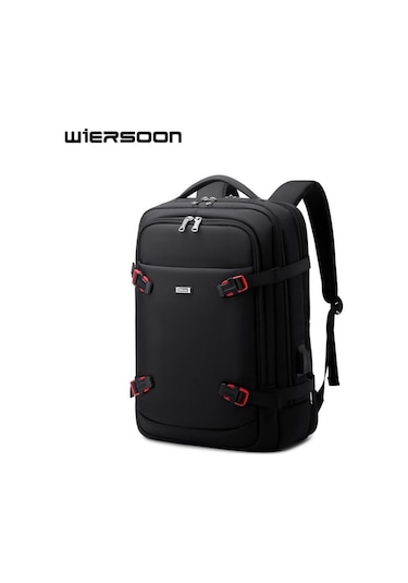 Wiersoon W50306 Genişletilebilir 42l Seyahat Laptop Sırt Çantası Siyah
