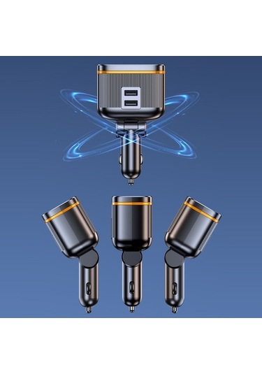 Ebitda Araba Şarj Cihazları 2 Soketli Adaptör 145w Güçlü Şarj 12-24v Siyah