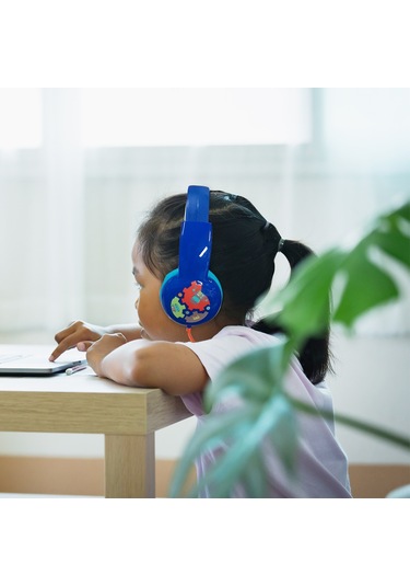 Suofeng Kıd101 Çocuk Kulaklığı: Hafif, Taşınabilir, 85db Ses Sınırlamalı, 3-16 Yaş Uyumlu, Mavi Gemi Desenli
