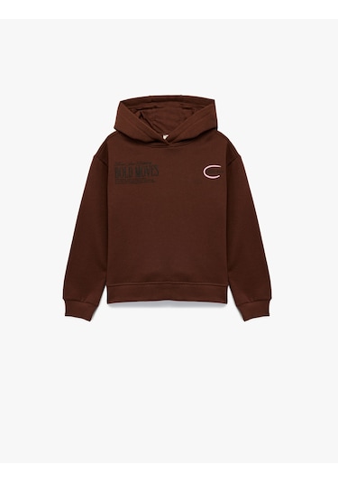 Koton Pamuklu Uzun Kollu Baskılı Oversize Kapşonlu Sweatshirt Kahverengi 6wkg10177ak Kahve Koton Pamuklu Uzun Kollu Baskılı Oversize Kapşonlu Sweatshirt Kahverengi 6wkg10177ak Kahve