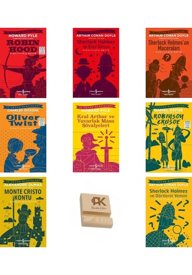İş Çocuk Klasikleri 8-13 Yaş Robinhood Sherlock Olivertwist Kralarthur Robinson Monte Cristo 8li Set