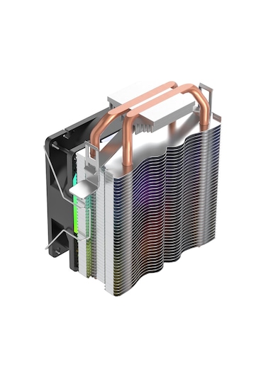 Snt Lc-200a-b Rgb 2 Bakır Borulu Siyah Kule Tipi Cpu Soğutucu - Yüksek Performans