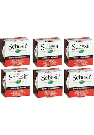 Schesir Ton Balıklı Karidesli Jöleli Kedi Konservesi 85Gr X6 ADET