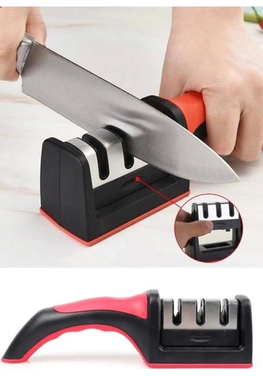 Profesyonel Bıçak Bileyici 3 Açılı Elmas Seramik Çelik Gövdeli El Bıçakları Bileme Renkli