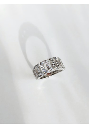 Keskin Gümüş Gurmet Tasarım Yarım Tur Su Yolu Kadın Yüzük No.12