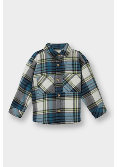 Defacto Erkek Bebek Ekose Desenli Flanel Uzun Kollu Gömlek G0765a525wner118 Ekru