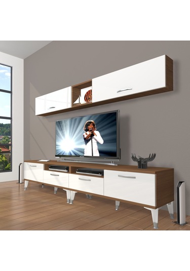 Decoraktiv Eko 5200 Mdf Silver Tv Ünitesi Tv Sehpası Ceviz - Beyaz