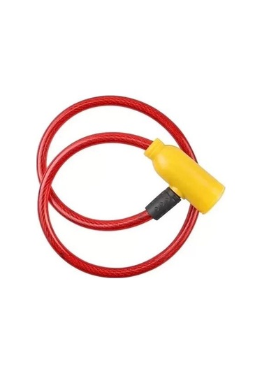 Zhltools İnce Bisiklet Kilidi Anahtarlı 6mm 65cm Kırmızı