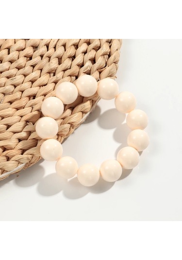 Fishsheep Bohem Tarzı Akrilik Yuvarlak Boncuklu Esnek Bilezik - Kadın Boho Takı 2025 Hediyealtın-renk Altın-renk