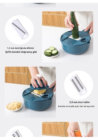Sw Gelecek Çok Fonksiyonlu Sebze Kesici Mutfak Ev Dilimleme, Parçalama Ve Soyma Makinesi