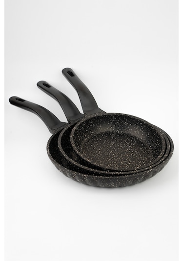 Masterchef Aluminyum Döküm 3'lü Dilimli Tava Siyah