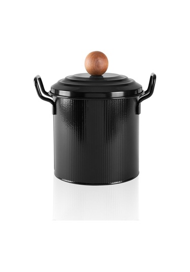 The Mia Stripe Bakliyat Ve Deterjan Saklama Kabı Siyah