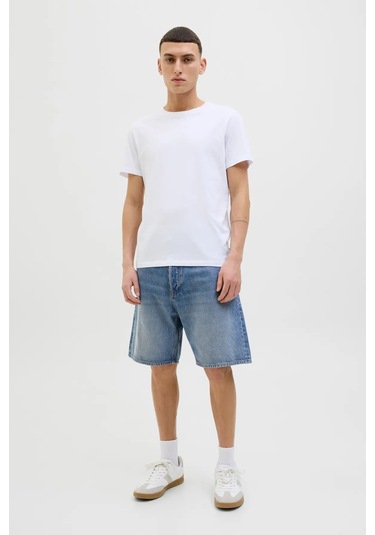 Jack & Jones Erkek Jjıtony Rahat Kesim Jean Şort 12269533 Mavi Mavi