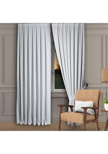 Beyaz Ada Fon Perde Normal Pile 1'e 2,5 Pile-beyaz Beyaz