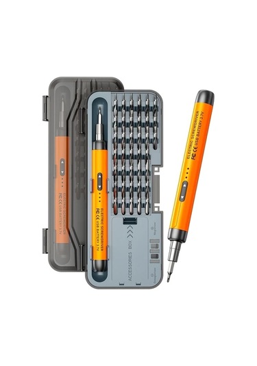 Honeybeeshop 46 İn 1 Siyah Mini Usb Şarj Edilebilir Lityum Pil Yüksek Torklu Elektrikli Tornavida Seti Ev Tamir Bilgisayar Telefon İçin