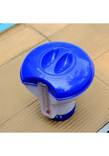 Yüzer Dağıtıcı Yüzer Şamandıra Havuz Spa Klor Tableti Dağıtıcı Floater Dahili Termometre İle F/c Ekranı İle