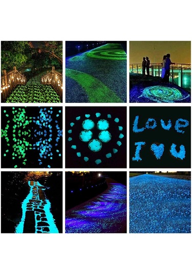 1200 Pcs Mavi Parlayan Kayalar Karanlık Çakıl Pebbles Güneş Taşları, İç Mekan Dış Mekan Dekorasyonları