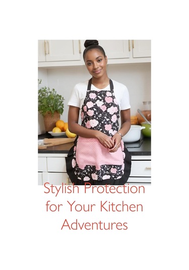 Kadın Kızları İçin Büyük Cepli Güzel Çiçek Desenli Retro Önlükler Pembe Çiçek Diğer