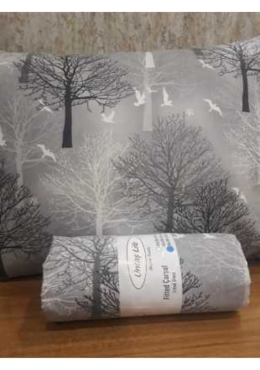 Üntaş Life Çift Kişilik Lastikli Çarşaf+2 Adet Yastık Kılıfı Gri Ağaç Ec160griağaç