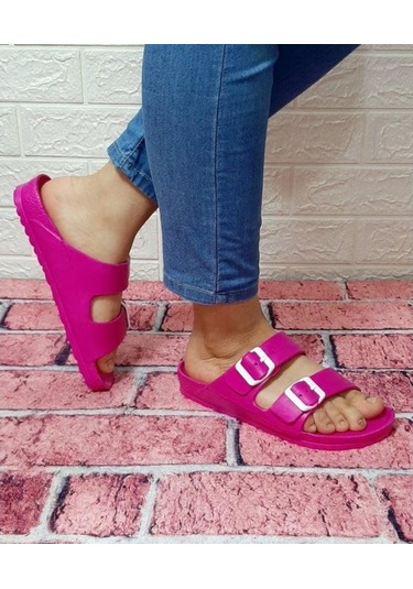 Hammerjack 234 Fuşya Pembe Çift Tokalı Havuz Plaj Günlük Terlik