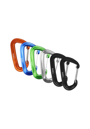 6 Adet 12kn Ağırlık Taşıma Kapasiteli Karabina Klipsi Hamaklar, Kamp, Dağ Yürüyüşü Ve Sırt Çantası İçin