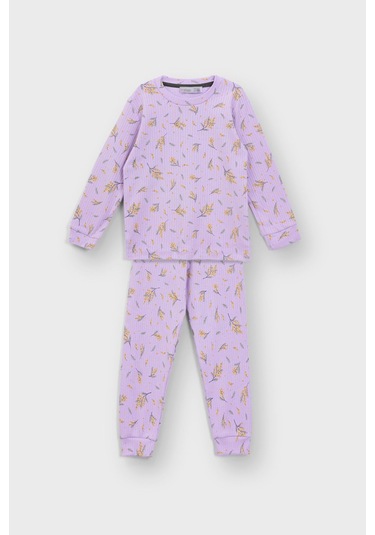 Zuzunga Başak Çiçeği Desenli Lila Fitilli İnterlok Kumaş %100 Pamuk Kız Çocuk Pijama Takımı Lila Zuzunga Başak Çiçeği Desenli Lila Fitilli İnterlok Kumaş %100 Pamuk Kız Çocuk Pijama Takımı Lila