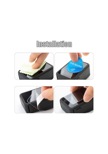 Shineyee Gopro Hero 8 Kamera İçin Cam Ekran Koruyucu Seti - 2 Adet Ekran + 2 Adet Lens + 2 Adet Küçük Ekran Koruyucu, Tam Kaplama, Yüksek Seffaf, Çizik Direnci